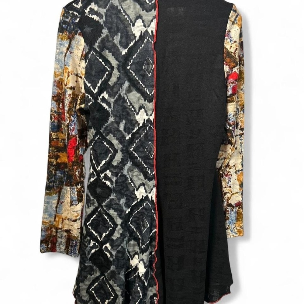 Black And Multi-Coloured Patchwork Long Sleeve Dr… - image 4